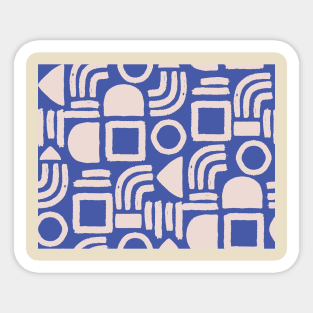 Blush and blue Minimal Solid Geometry Sticker